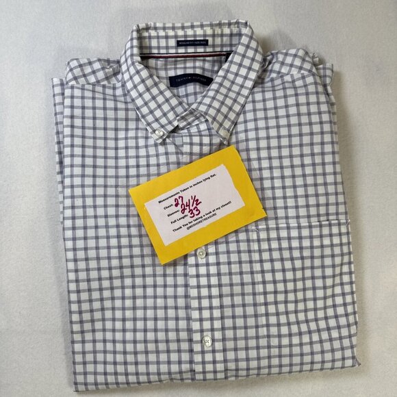 Tommy Hilfiger Men's Button Down Long Sleeve Wrinkle Free 18 34/35 Plaid 2X - Picture 4 of 10